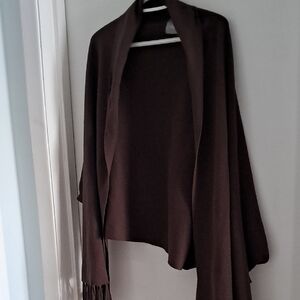 Soia & Kyo Brown Knit Poncho Sweater